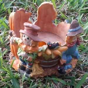 VTG Kenyield Fall Harvest Scarecrow Pumpkin Candle